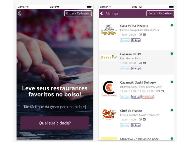 Por meio da plataforma, usuários podem encontrar cardápios dos restaurantes cadastrados e receber pedidos em casa (Foto: Divulgação)