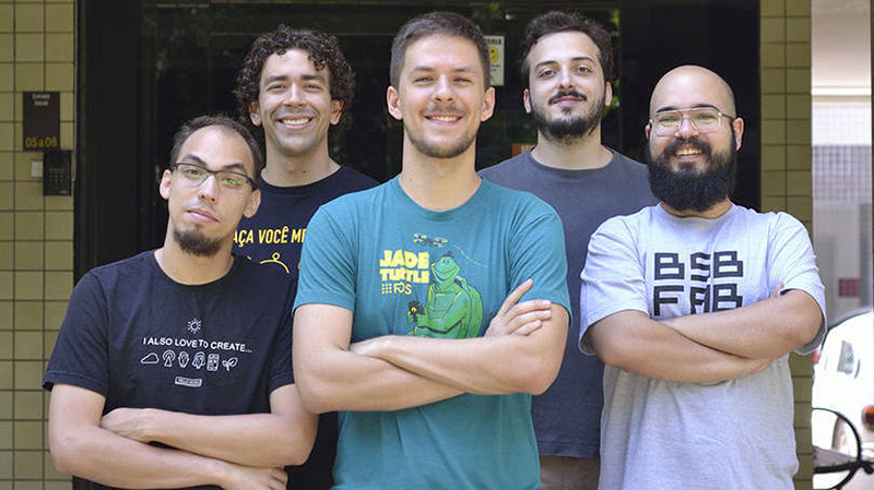 Equipe da Overdrive: startup precisou trabalhar remotamente já durante sua aceleração. (Foto: Divulgação)