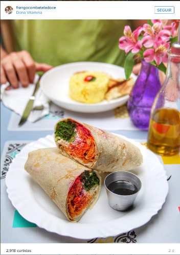 Prato de restaurante divulgado no Instagram do blog Frango com Batata Doce