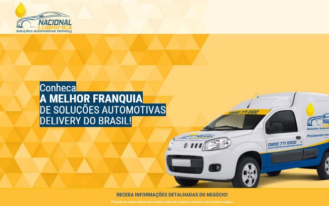 A Nacional Lubrifica, franquia de serviços de manutenção automotiva delivery que investe em mobilidade e preços baixos, o investimento é de R$ 52 mil. Foto: Divulgação